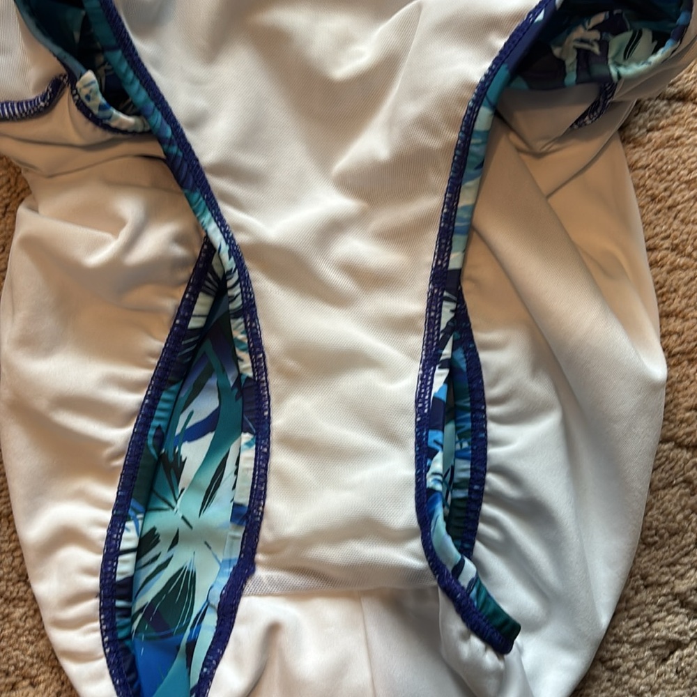 NWOT Swimsuits for All Blue and White Patterned One Piece Size 22 - Picture 6 of 9